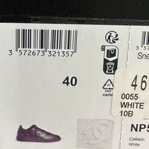 Chanel 25A Sports Shoes White Black Mix Pastel Peach 393115